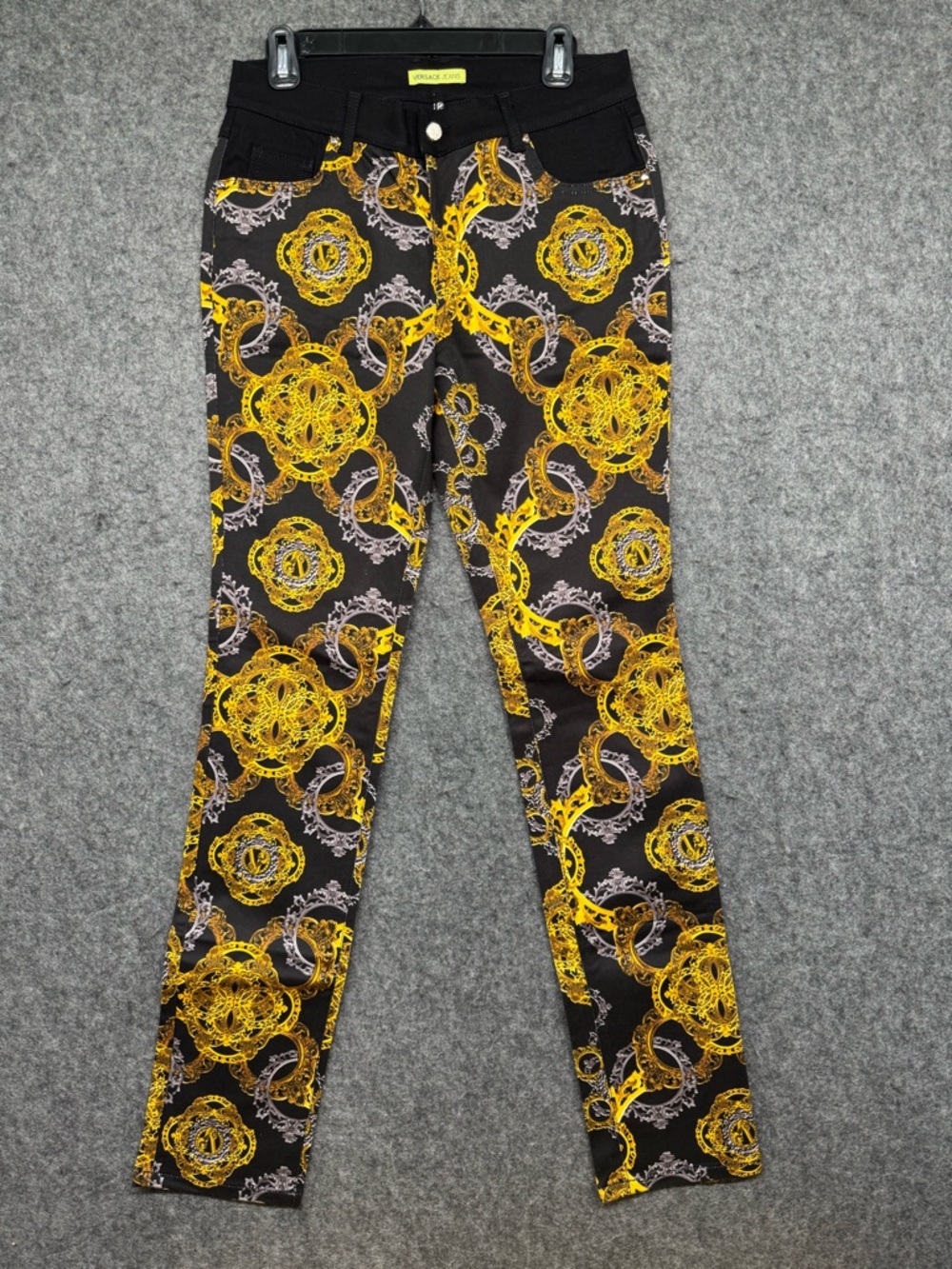 Versace‎ Jeans Men
Skinny Pants Black Gold
Baroque Print Slim Fit Sz 29x34